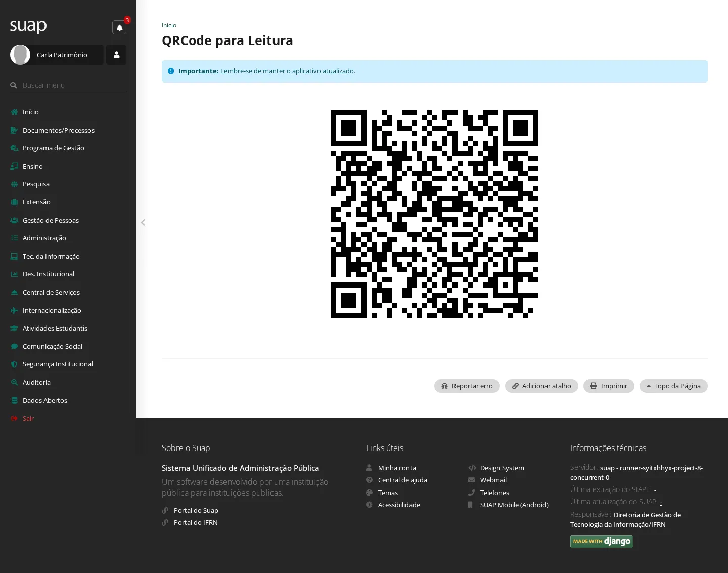QRCode do coletor
