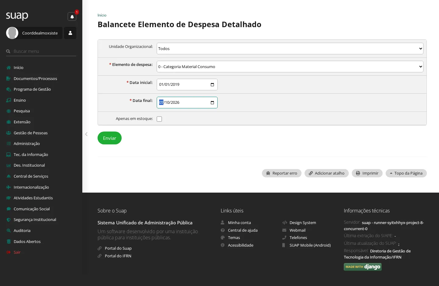 Balancete detalhado