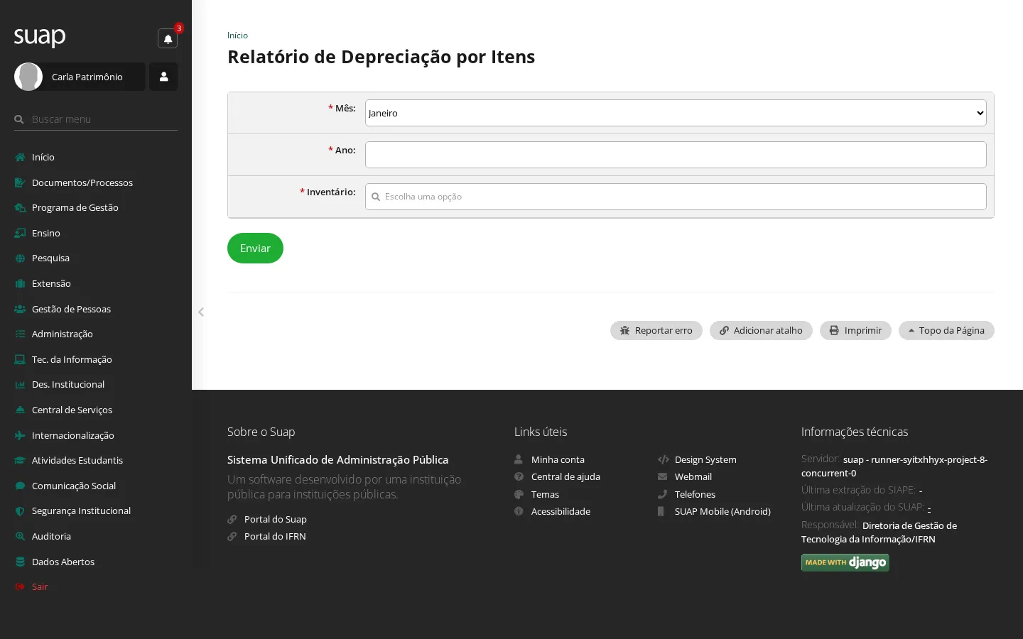 Depreciação por itens