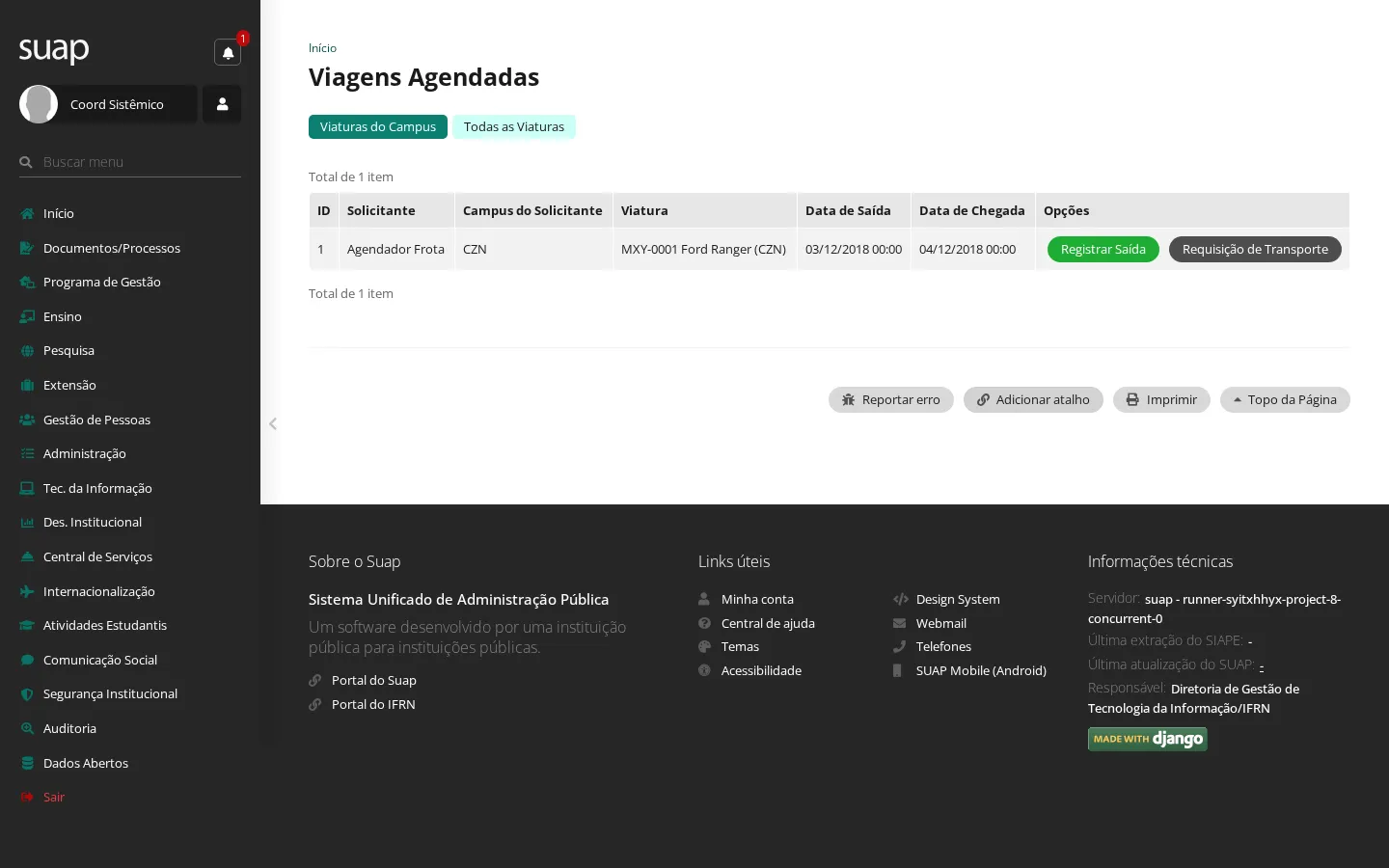 Viagens agendadas aguardando saída