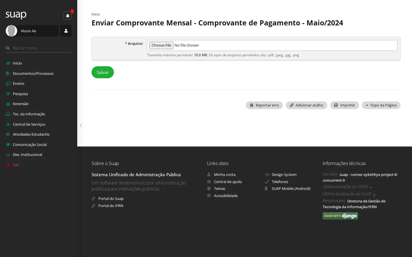 Enviar comprovante mensal