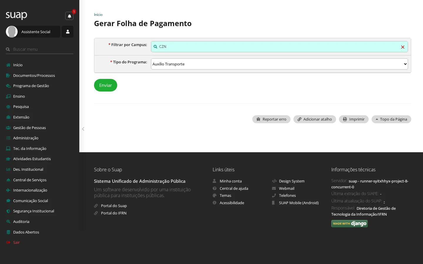 Gerar folha de pagamento