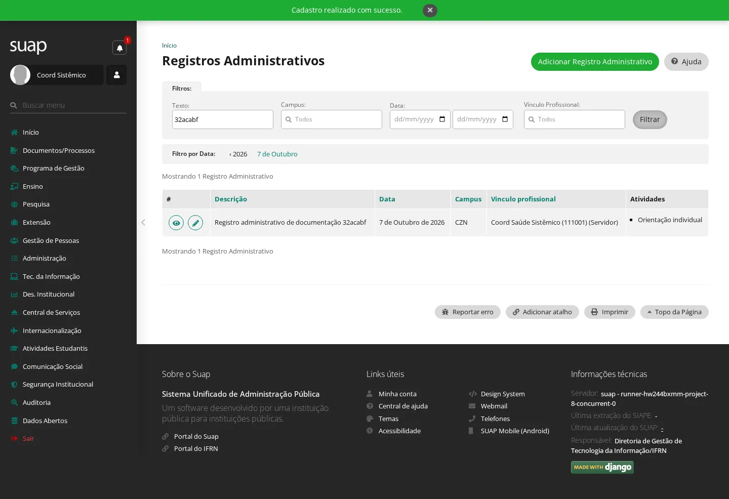 Registro administrativo localizado