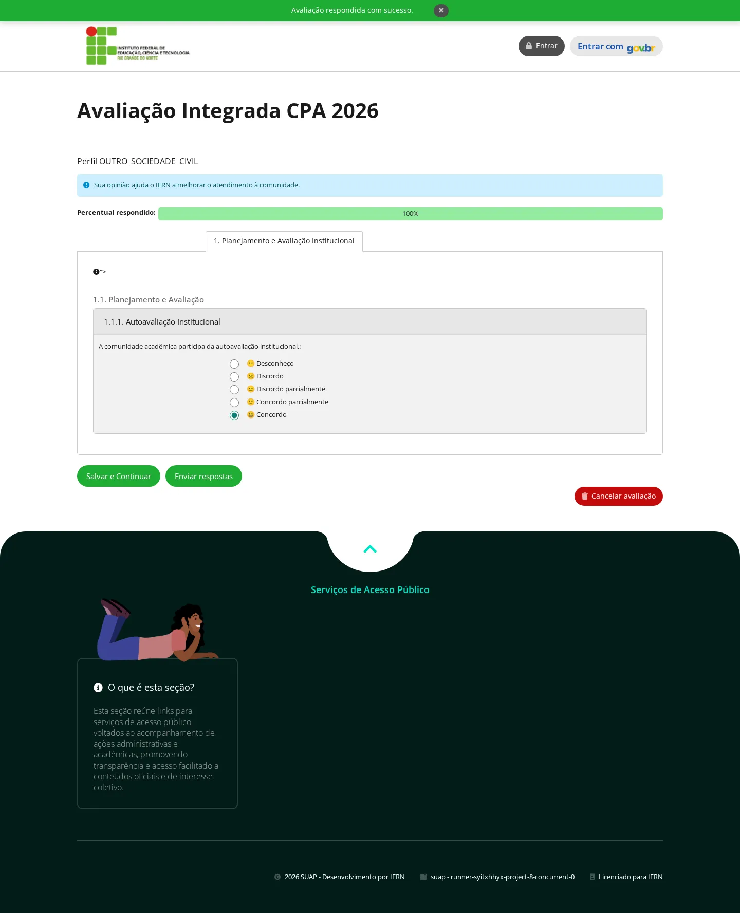 Respostas registradas