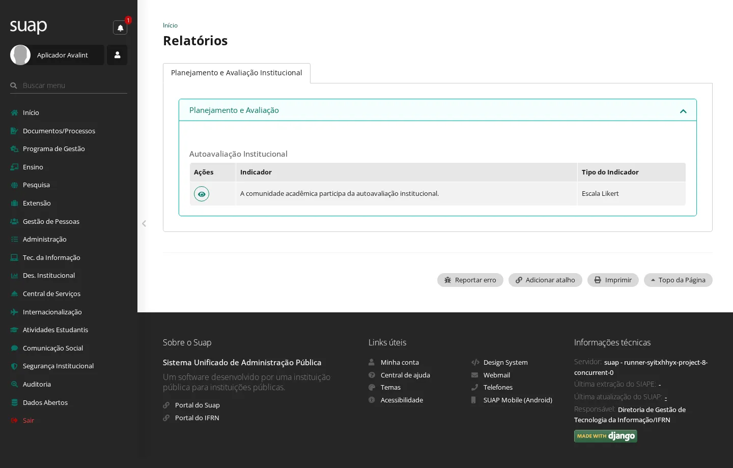 Indicadores com resposta