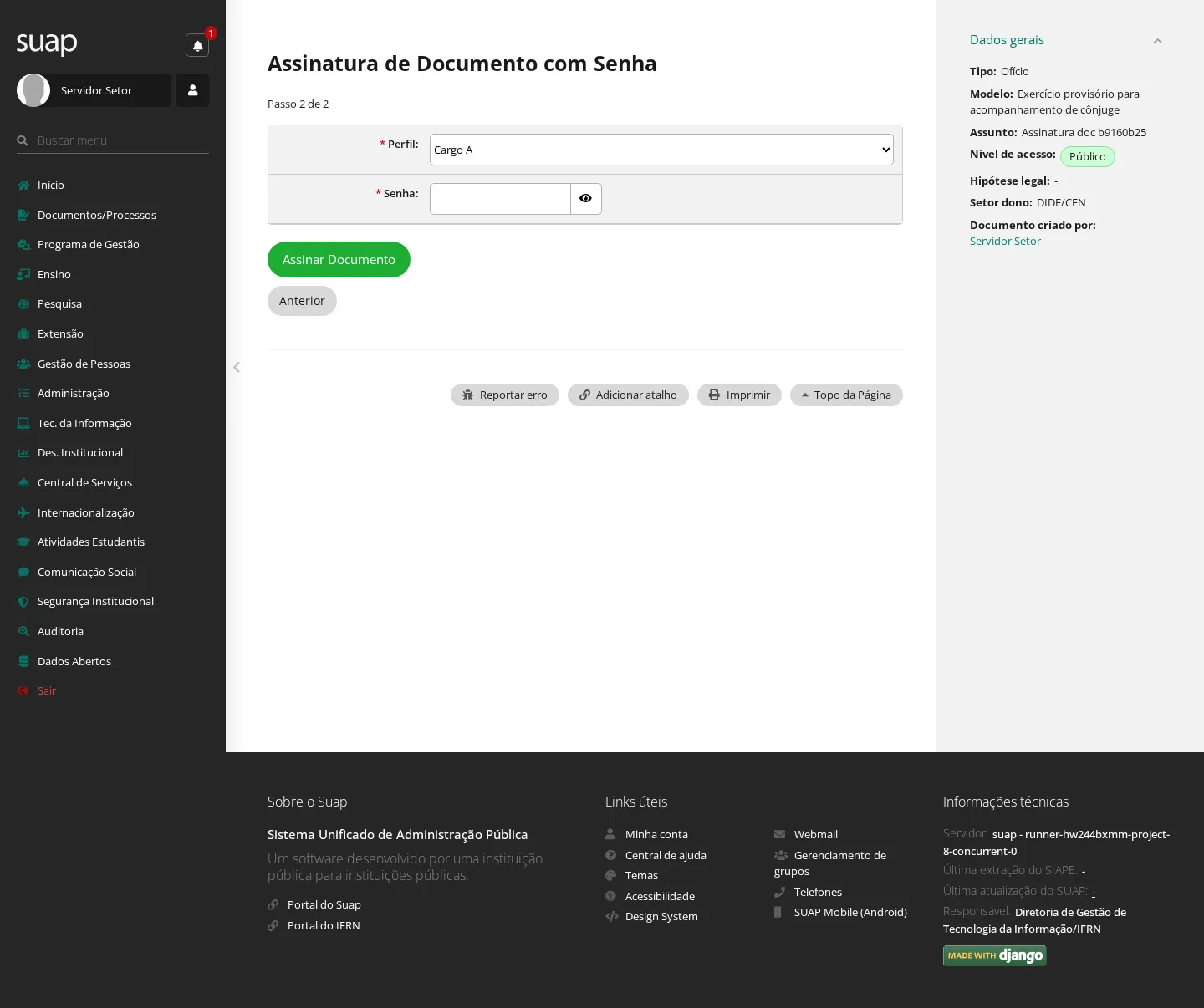 Formulário de assinatura