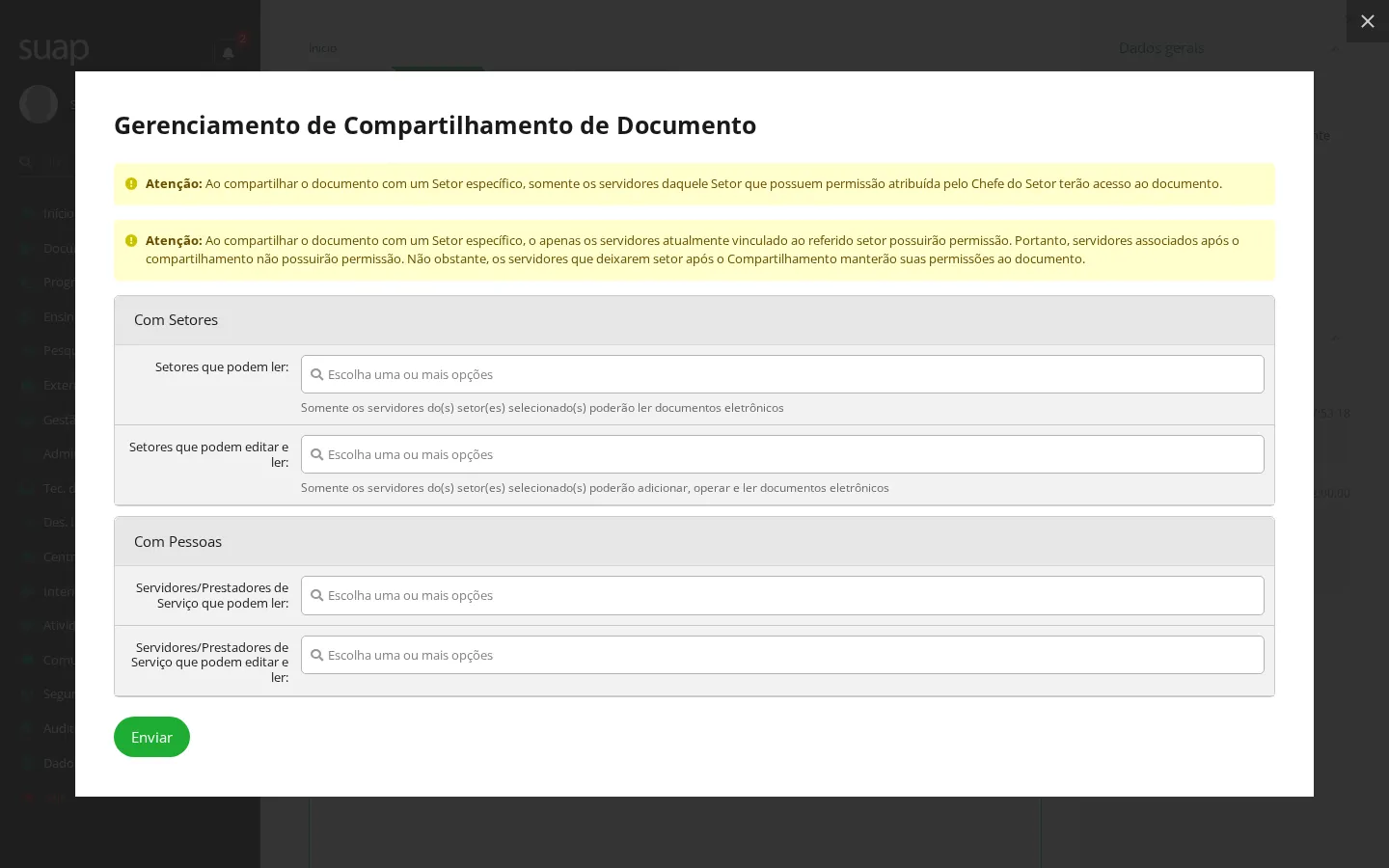 Formulário de compartilhamento