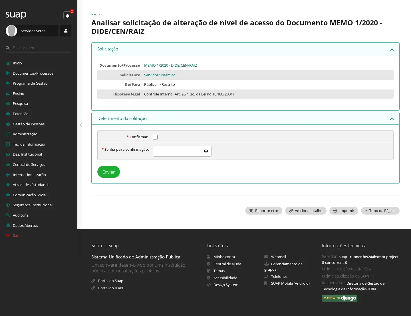 Formulário de autorização