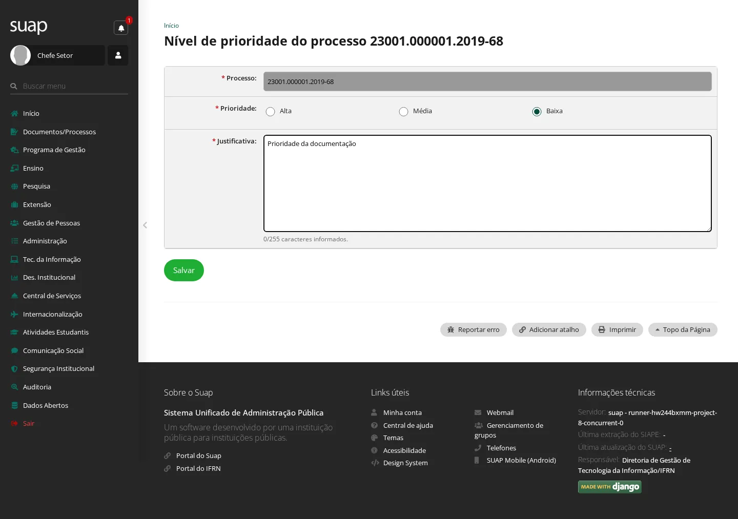 Prioridade preenchida