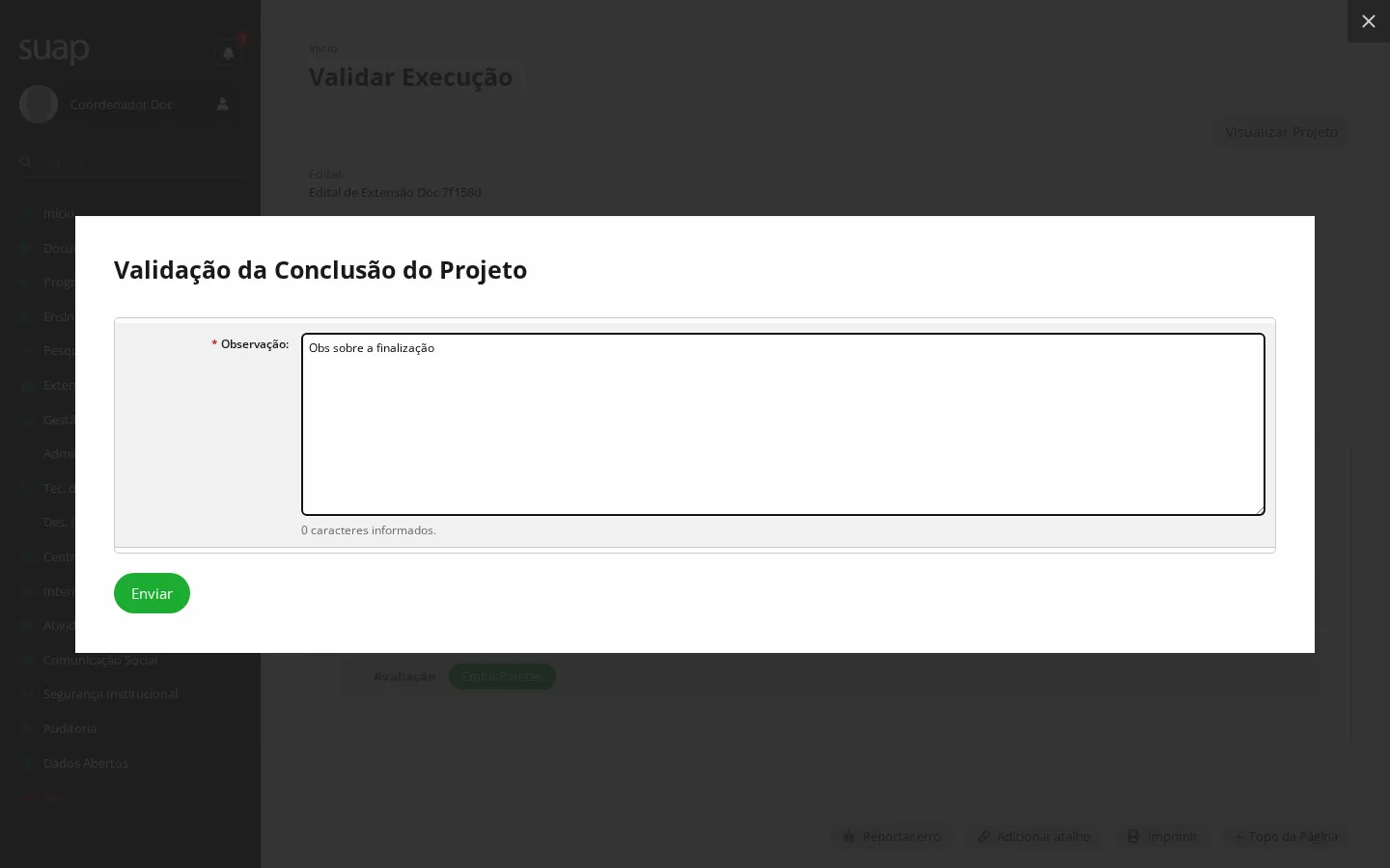 Parecer da conclusão
