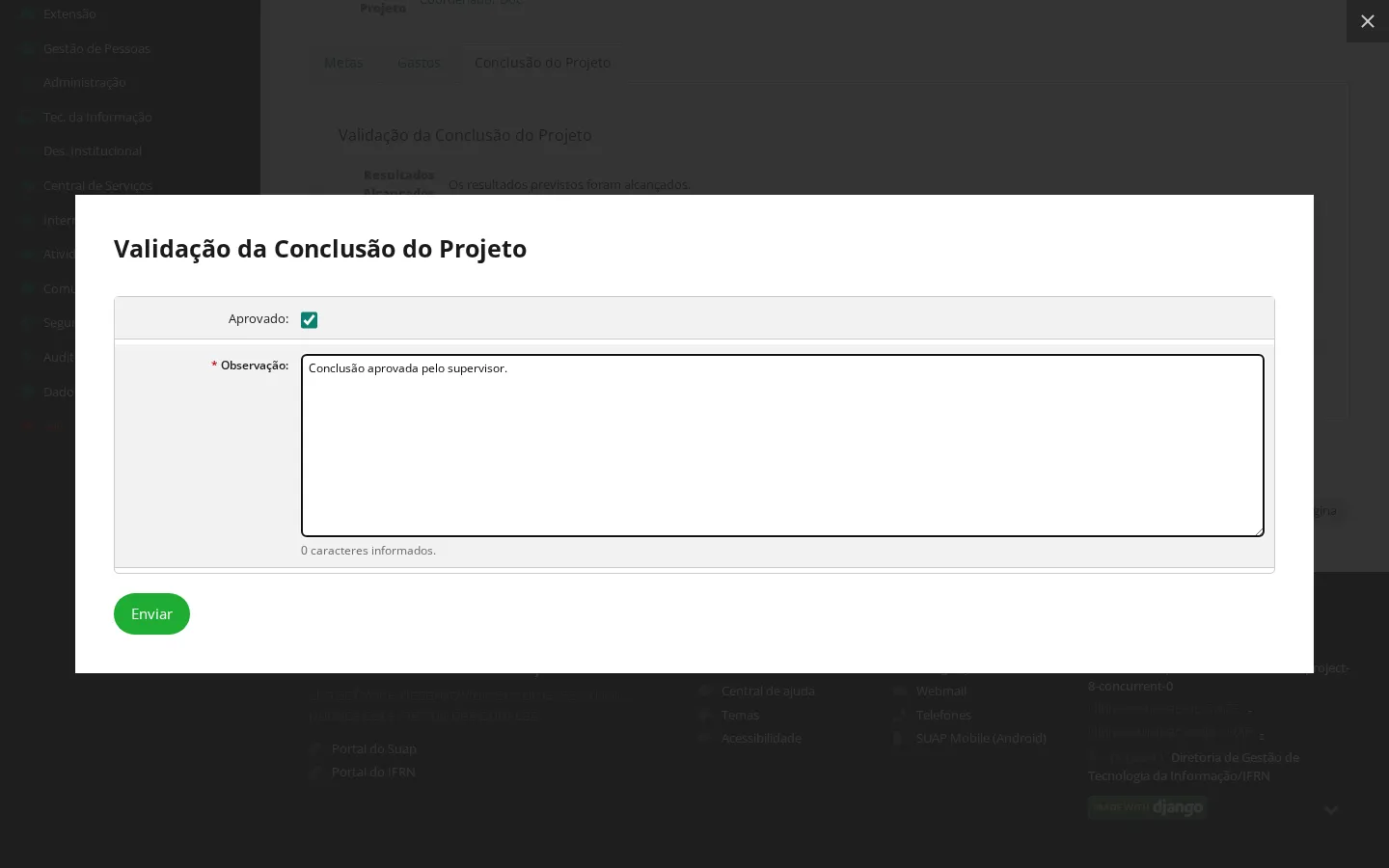 Parecer da conclusão
