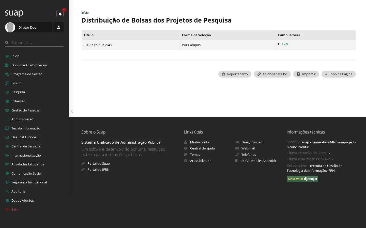 Distribuição de bolsas
