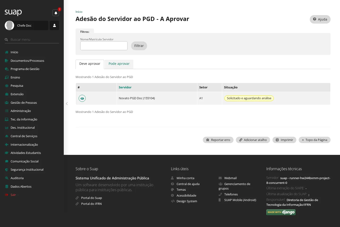 Adesões a aprovar pelo chefe