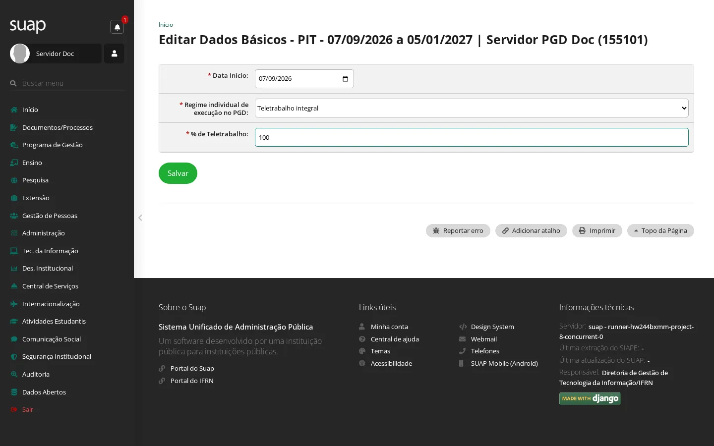 Dados básicos do PIT