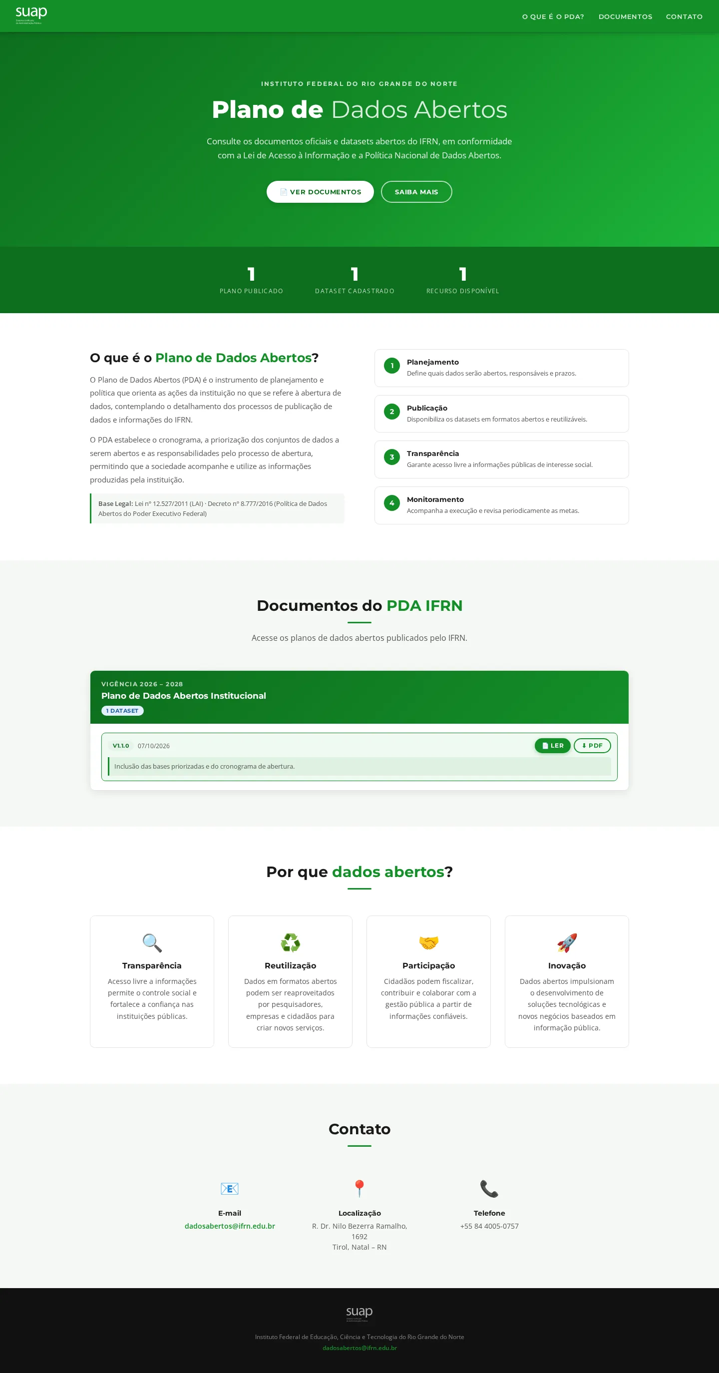 Área pública do plano