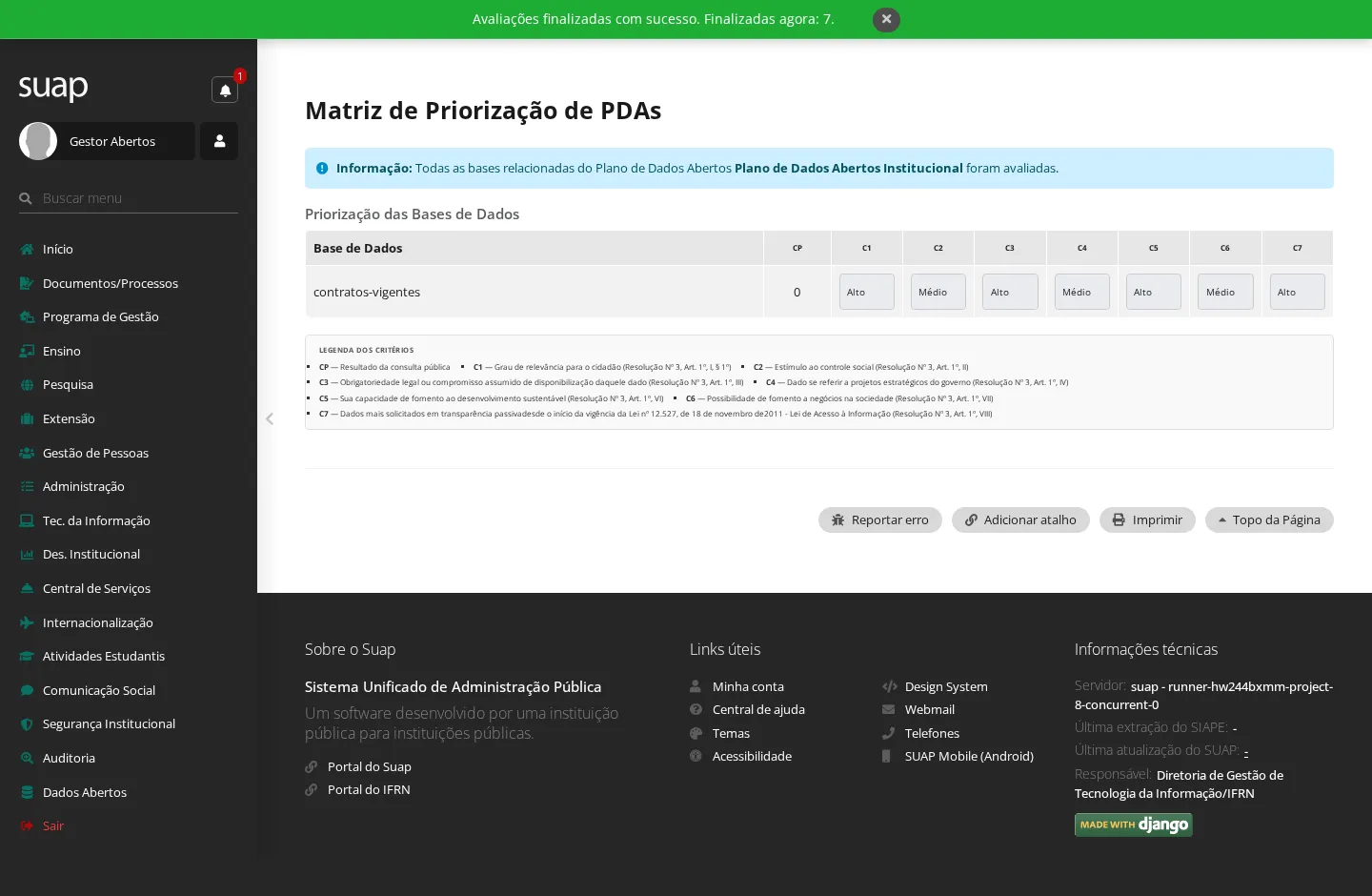 Matriz finalizada