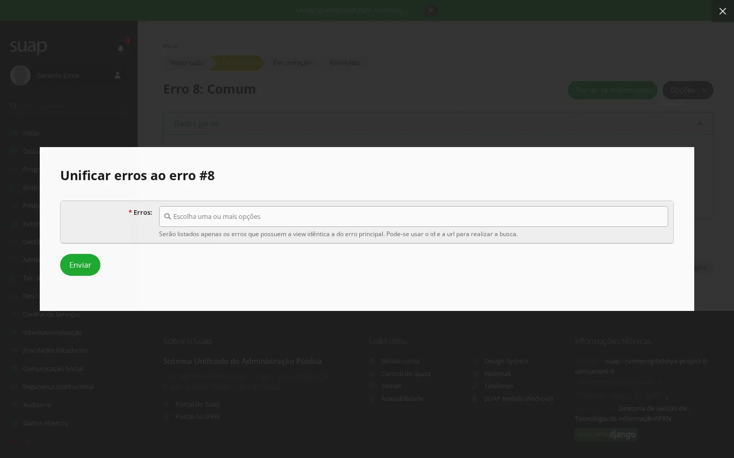 Formulário de unificação